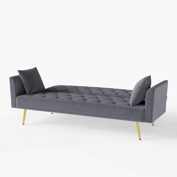 English Elm Modern Tufted Velvet Convertible Sleeper Sofa with Tapered Legs for Compact Spaces W2353P522999