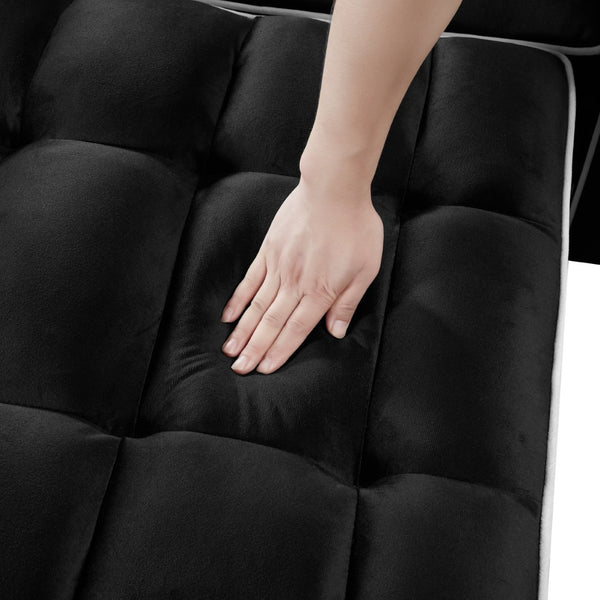 English Elm Convertible Sleeper Chair Sofa Bed with Usb Charging Ports for Studio Apartment Living Black W2353P536740