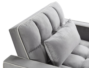 English Elm Convertible Sleeper Chair Sofa Bed with Usb Charging Ports for Studio Apartment Living Grey W2353P536741