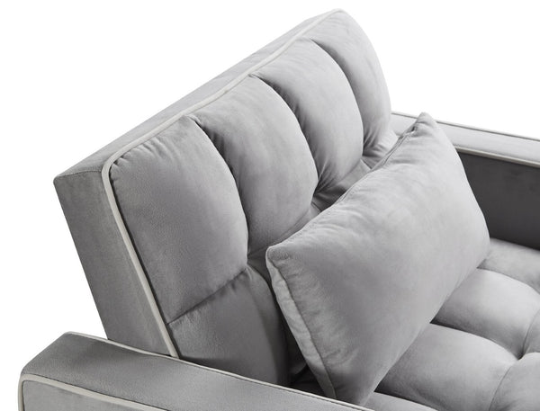 English Elm Convertible Sleeper Chair Sofa Bed with Usb Charging Ports for Studio Apartment Living Grey W2353P536741