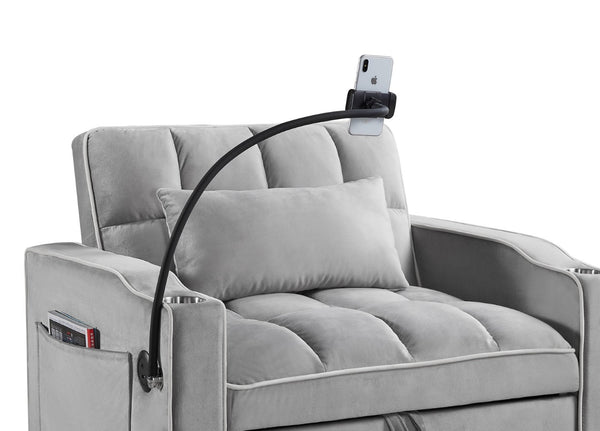 English Elm Convertible Sleeper Chair Sofa Bed with Usb Charging Ports for Studio Apartment Living Grey W2353P536741