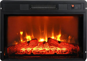 English Elm 23 Inch Electric Fireplace Insert with 3D Infrared Flame Glass View and Remote W2393P195605