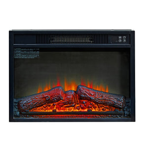 English Elm 23 Inch Electric Fireplace Insert with 3D Infrared Flame Glass View and Remote W2393P195605
