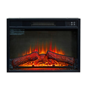 English Elm 23 Inch Electric Fireplace Insert with 3D Infrared Flame Glass View and Remote W2393P195605