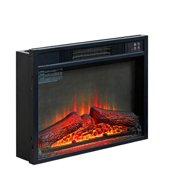 English Elm 23 Inch Electric Fireplace Insert with 3D Infrared Flame Glass View and Remote W2393P195605