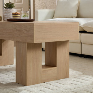 English Elm Rectangular Farmhouse Console Table Double Shelf Wood Grain Finish Entryway Sofa W2393P301830