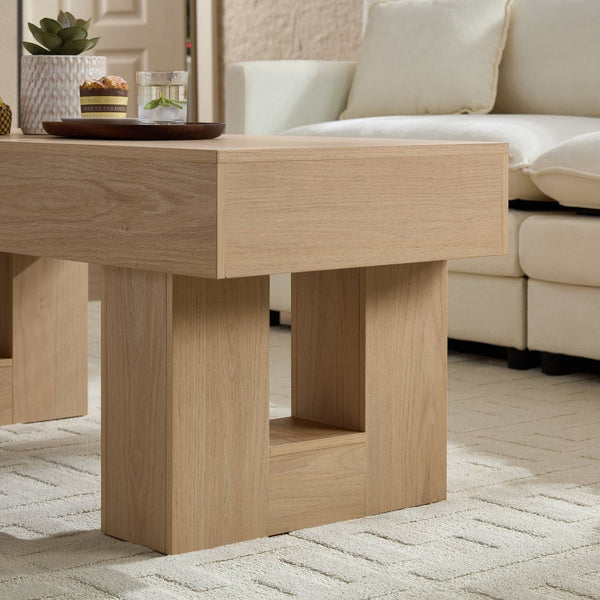 English Elm Rectangular Farmhouse Console Table Double Shelf Wood Grain Finish Entryway Sofa W2393P301830