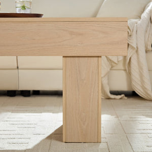 English Elm Rectangular Farmhouse Console Table Double Shelf Wood Grain Finish Entryway Sofa W2393P301830