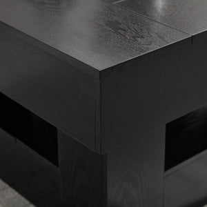 English Elm Rustic Square Coffee Table with Scalloped Edges Low Profile Industrial Living Room W2393P335846