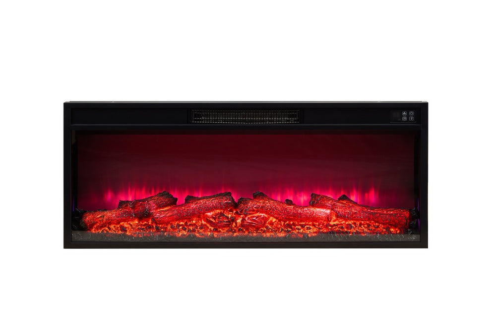 English Elm 36 Inch Recessed Electric Fireplace Insert with LED Flames Crackling Sound and Wall Heater W2393P525011