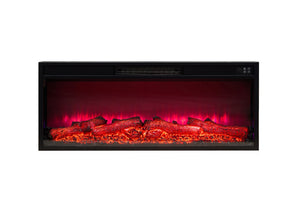 English Elm 42 Inch Recessed Electric Fireplace Insert with Multicolor Flame Heater and Remote W2393P525266