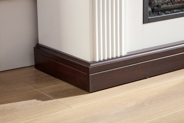 English Elm Electric Fireplace Mantel with Carved Hardwood Surround and LED Flame for Living Rooms W2393S00004