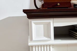 English Elm Electric Fireplace Mantel with Carved Hardwood Surround and LED Flame for Living Rooms W2393S00004