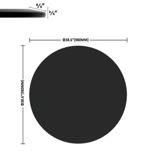 English Elm 38.6 Inch Round Tempered Glass Table Top with Polished Beveled Edge for Indoor Outdoor Use W241P248367