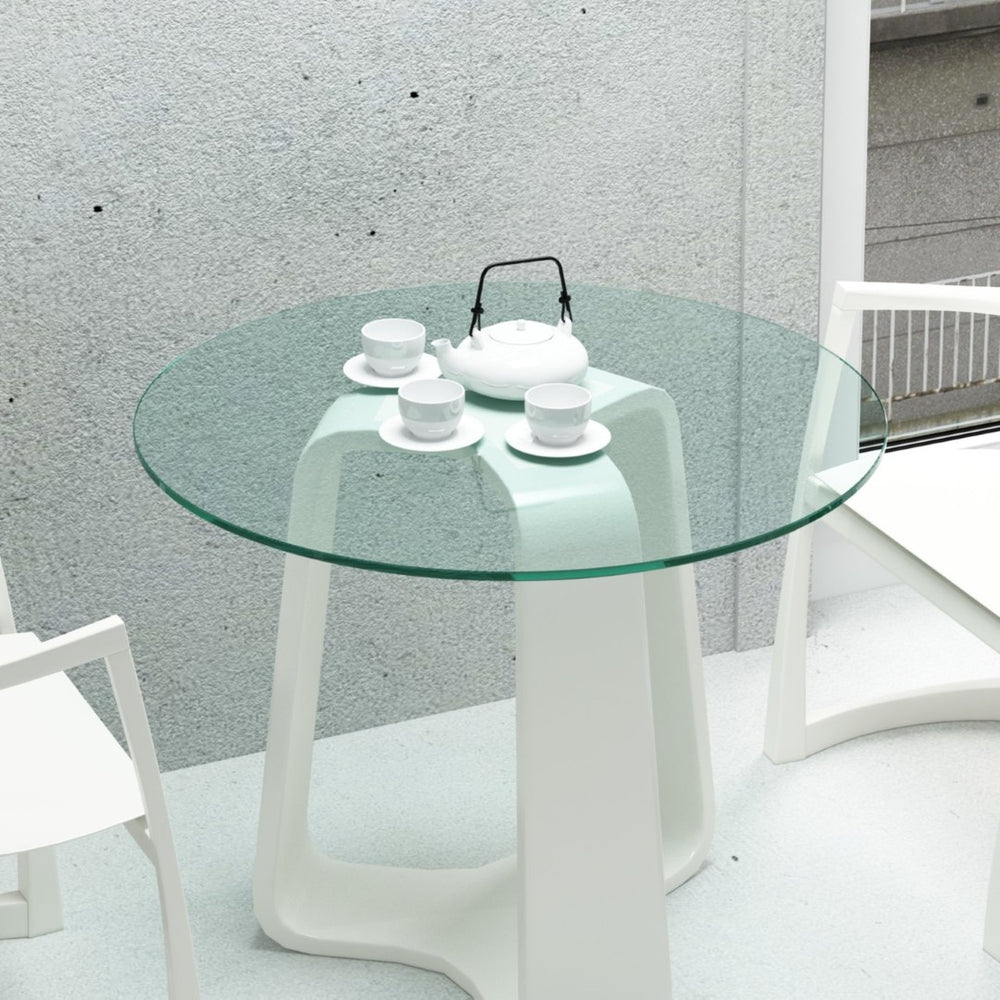 English Elm 30" Round Tempered Glass Table Top Polished Edge Clear Replacement for Dining Patio W241P248368