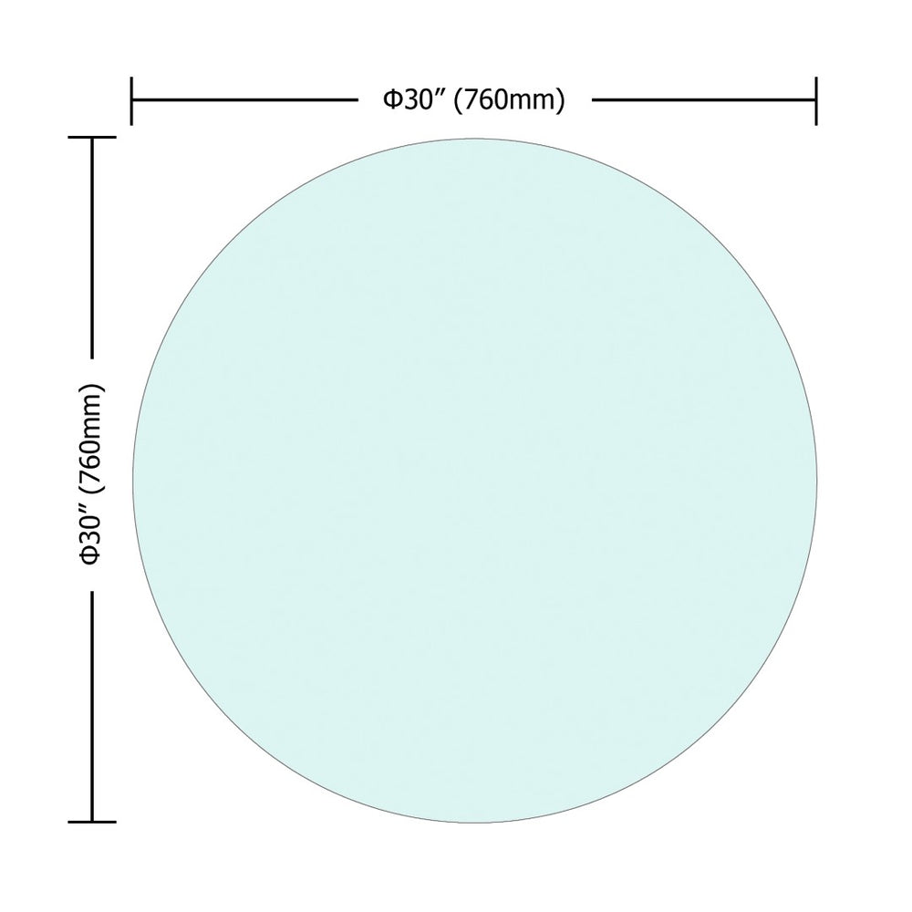 English Elm 30" Round Tempered Glass Table Top Polished Edge Clear Replacement for Dining Patio W241P248368