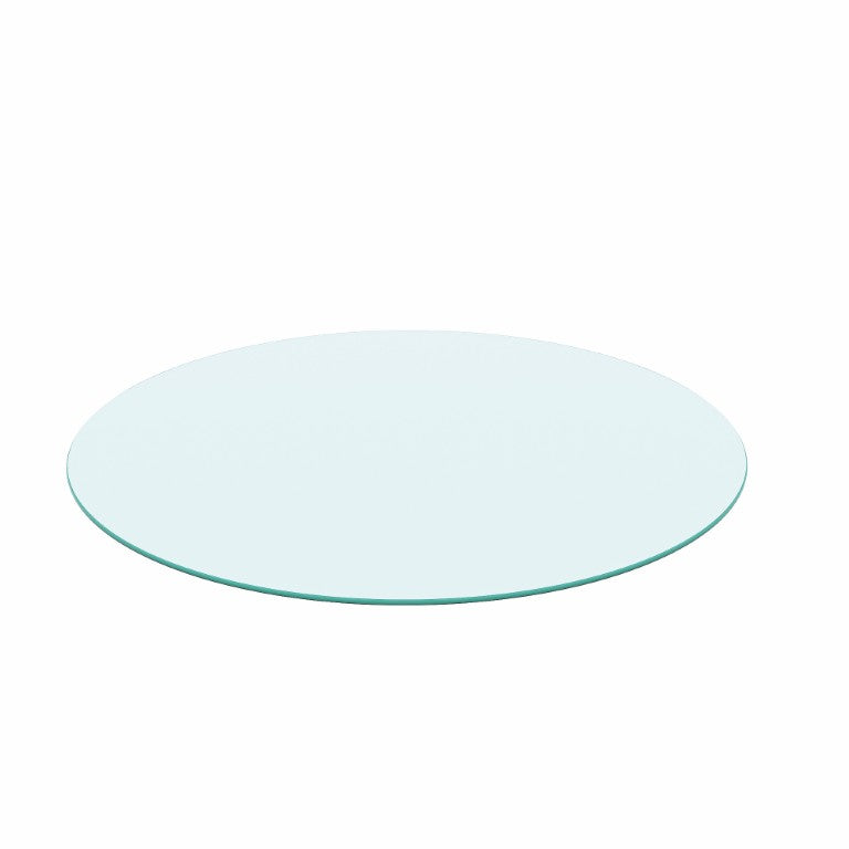 English Elm 30 Inch Round Tempered Glass Table Top with Polished Edge for Dining or Patio W241P248382