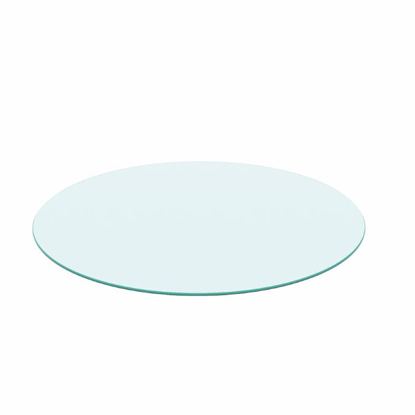 English Elm 30 Inch Round Tempered Glass Table Top with Polished Edge for Dining or Patio W241P248382