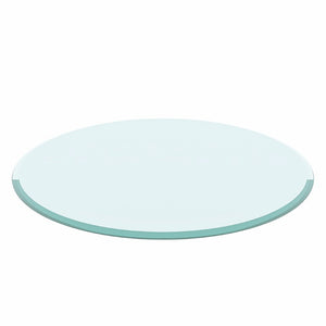 English Elm 32 Inch Round Tempered Glass Table Top with Beveled Polished Edge for Any Room W241P248444