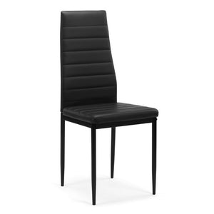English Elm 52Tempered Glass Top Dining Set Seats Four with PU Leather Chairs Metal Frame W241S00074