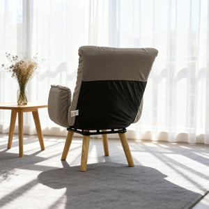 English Elm Rotatable, Lambswool Lounge Chair with Solid Wood Legs for Bedroom or Apartment W244P505750