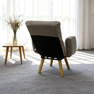 English Elm Rotatable, Lambswool Lounge Chair with Solid Wood Legs for Bedroom or Apartment W244P505750
