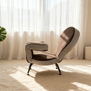 English Elm Multi-functional Teddy Velvet Floor Chair Foldable Ergonomic Lounger for Bedroom Living W244P505756