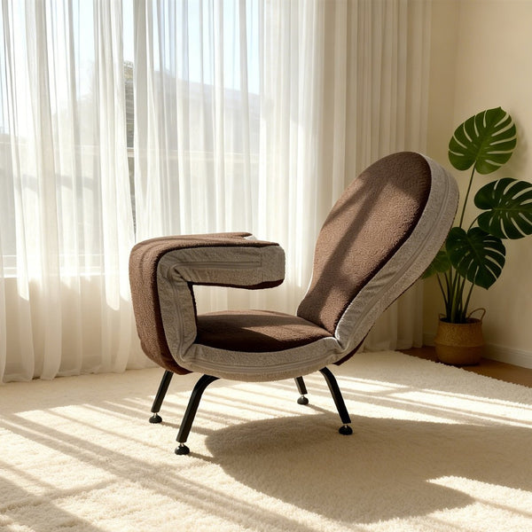 English Elm Multi-functional Teddy Velvet Floor Chair Foldable Ergonomic Lounger for Bedroom Living W244P505756