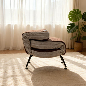 English Elm Multi-functional Teddy Velvet Floor Chair Foldable Ergonomic Lounger for Bedroom Living W244P505756