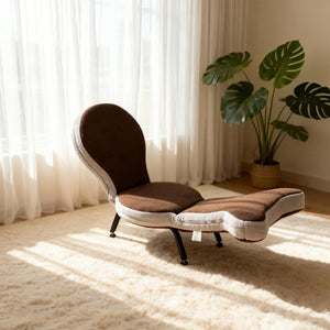 English Elm Multi-functional Teddy Velvet Floor Chair Foldable Ergonomic Lounger for Bedroom Living W244P505756