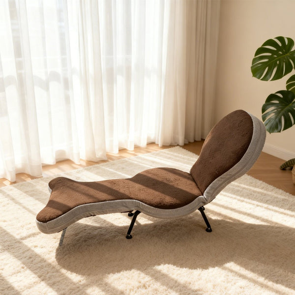 English Elm Multi-functional Teddy Velvet Floor Chair Foldable Ergonomic Lounger for Bedroom Living W244P505756