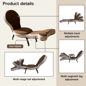 English Elm Multi-functional Teddy Velvet Floor Chair Foldable Ergonomic Lounger for Bedroom Living W244P505756