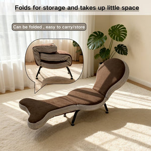 English Elm Multi-functional Teddy Velvet Floor Chair Foldable Ergonomic Lounger for Bedroom Living W244P505756