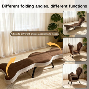 English Elm Multi-functional Teddy Velvet Floor Chair Foldable Ergonomic Lounger for Bedroom Living W244P505756