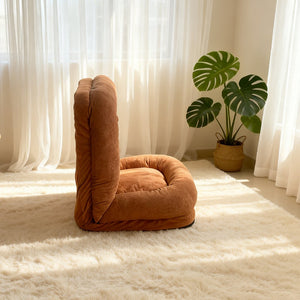 English Elm Egg Folding Floor Lounger Terry Fabric Convertible Sofa Bed for Compact Living Spaces W244P505772
