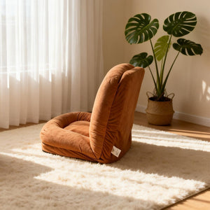 English Elm Egg Folding Floor Lounger Terry Fabric Convertible Sofa Bed for Compact Living Spaces W244P505772