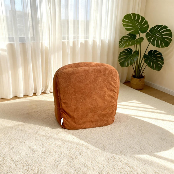 English Elm Egg Folding Floor Lounger Terry Fabric Convertible Sofa Bed for Compact Living Spaces W244P505772