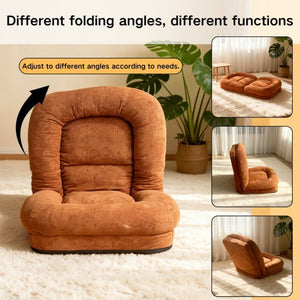 English Elm Egg Folding Floor Lounger Terry Fabric Convertible Sofa Bed for Compact Living Spaces W244P505772