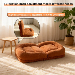 English Elm Egg Folding Floor Lounger Terry Fabric Convertible Sofa Bed for Compact Living Spaces W244P505772