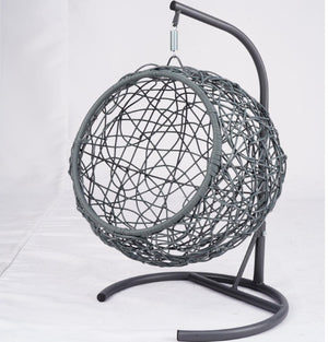 English Elm Cat Egg Chair Swing Bed with Wicker Style Stand and Washable Cushion for Pets W2500P283879