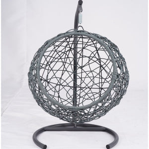 English Elm Cat Egg Chair Swing Bed with Wicker Style Stand and Washable Cushion for Pets W2500P283879