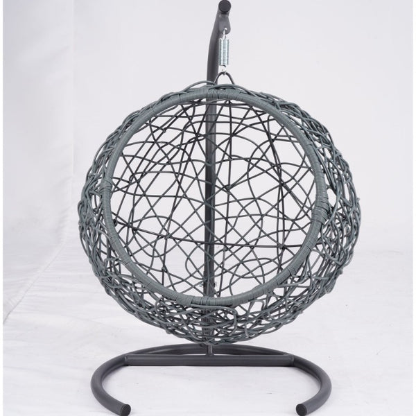 English Elm Cat Egg Chair Swing Bed with Wicker Style Stand and Washable Cushion for Pets W2500P283879
