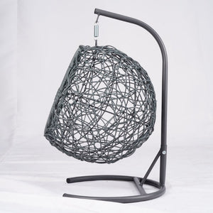 English Elm Cat Egg Chair Swing Bed with Wicker Style Stand and Washable Cushion for Pets W2500P283879