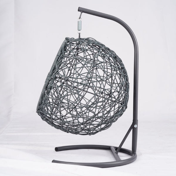 English Elm Cat Egg Chair Swing Bed with Wicker Style Stand and Washable Cushion for Pets W2500P283879