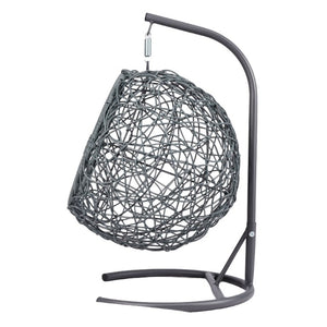 English Elm Cat Egg Chair Swing Bed with Wicker Style Stand and Washable Cushion for Pets W2500P283879