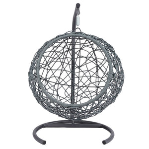 English Elm Cat Egg Chair Swing Bed with Wicker Style Stand and Washable Cushion for Pets W2500P283879