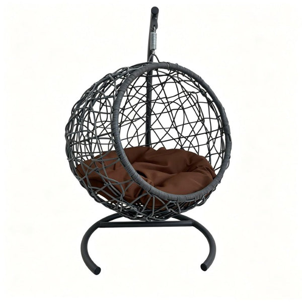 English Elm Cat Egg Chair Swing Bed with Wicker Style Stand and Washable Cushion for Pets W2500P283879