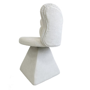 English Elm Vanity Swivel Accent Chair Butterfly Back Chenille Velvet Upholstered for Bedroom or Dining White W2500P377675