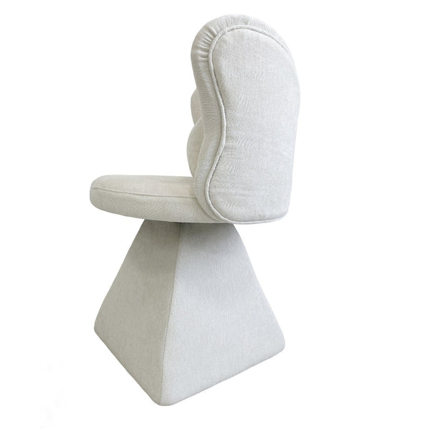 English Elm Vanity Swivel Accent Chair Butterfly Back Chenille Velvet Upholstered for Bedroom or Dining White W2500P377675