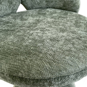English Elm Vanity Swivel Accent Chair Butterfly Back Chenille Velvet Upholstered for Bedroom or Dining Green W2500P377706